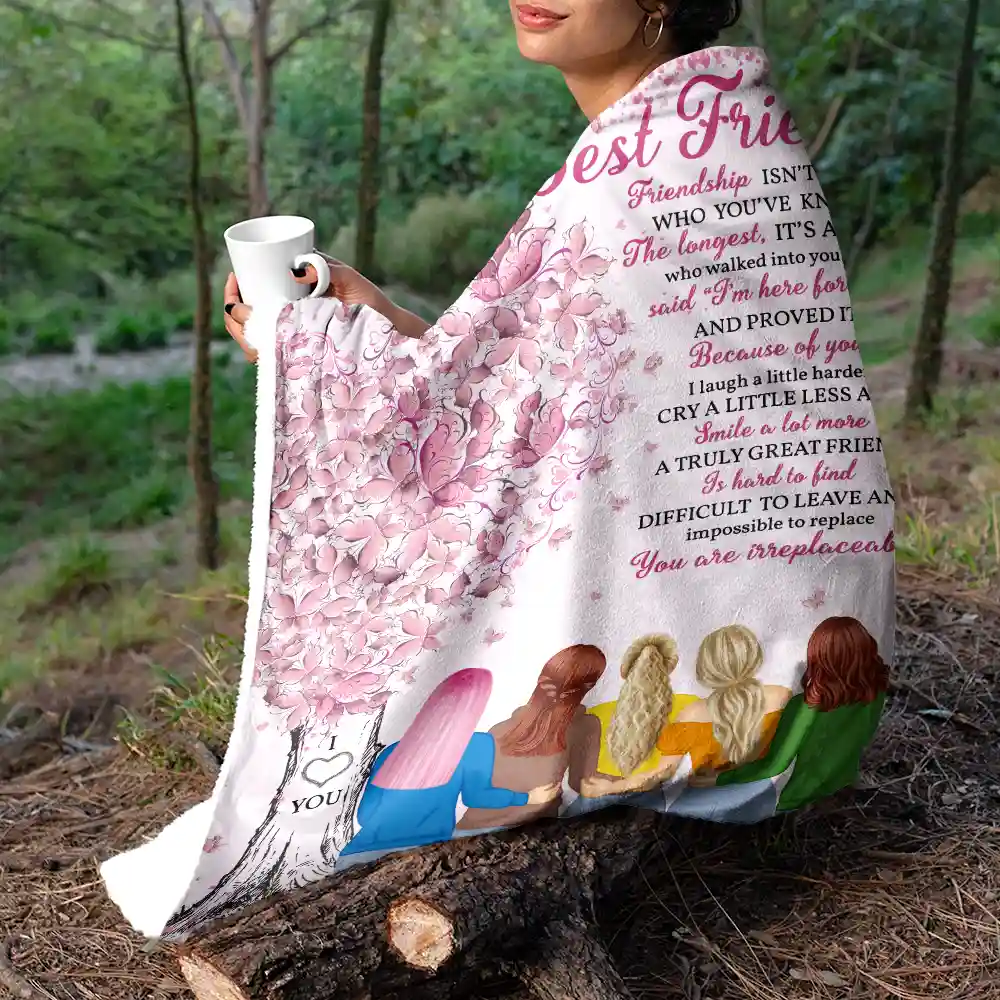 To My Best Friend I'm Here For You Friendship - Personalized Fleece Blanket, Sherpa Blanket - Image 5