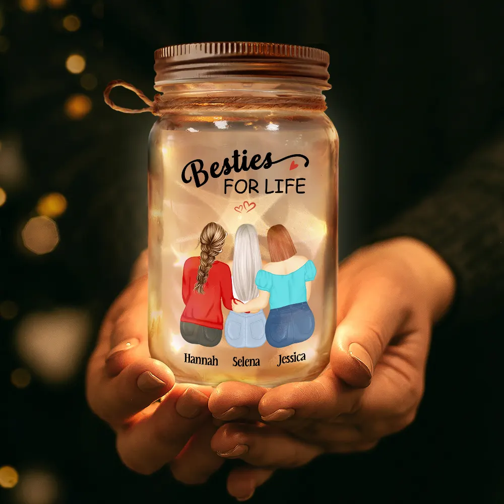 To My Bestie I Love You Because I Know - Personalized Mason Jar Light - Image 3