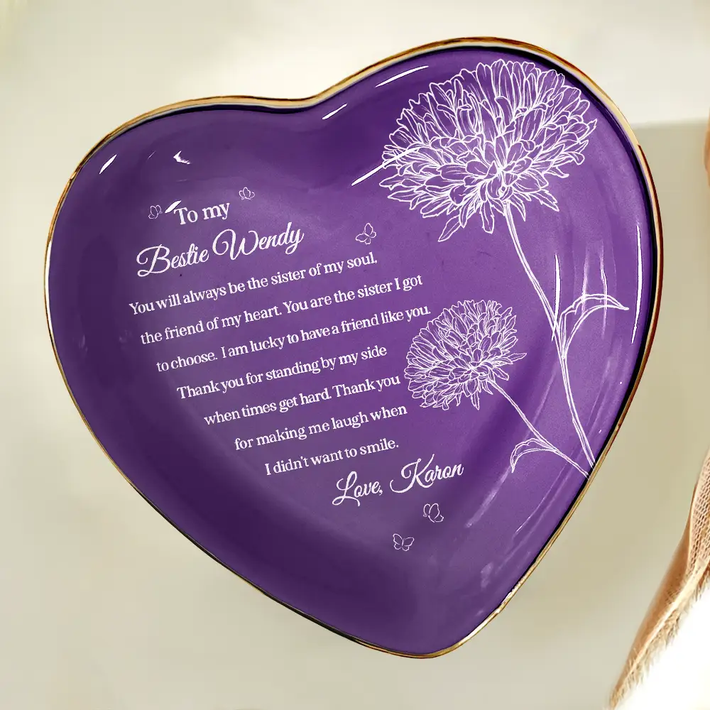 To My Bestie The Sister I Got To Choose - Personalized Ring Dish - Image 5
