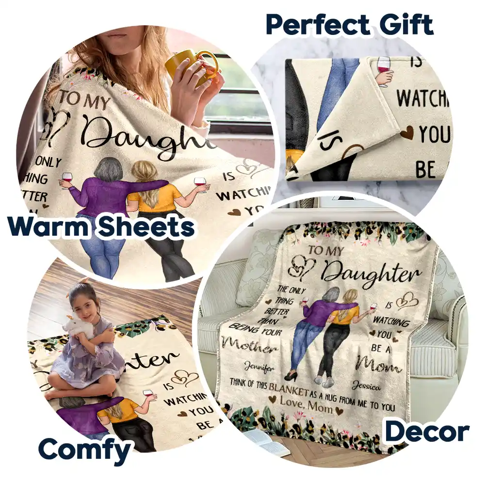 To My Daughter Better Than Being Your Mother - Personalized Fleece Blanket, Sherpa Blanket - Image 7