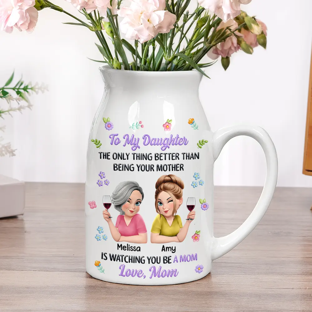 To My Daughter Granddaughter - Personalized Ceramic Flower Vase - Image 5