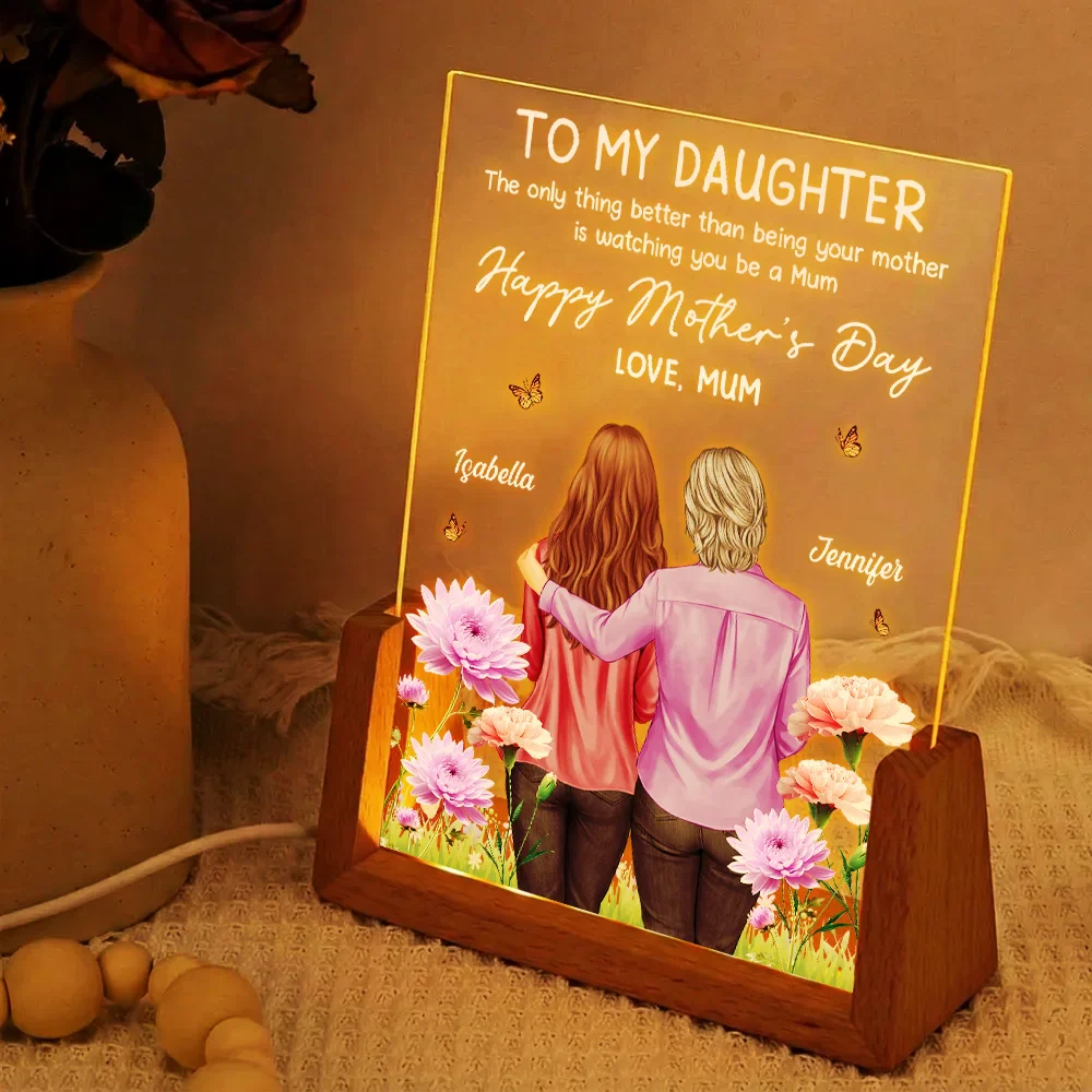 To My Daughter Happy Mother's Day 3D Birth Flower - Personalized Night Light - Image 2