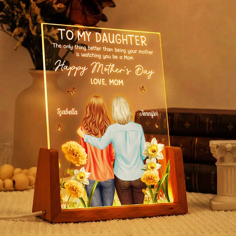 To My Daughter Happy Mother's Day 3D Birth Flower - Personalized Night Light - Image 4