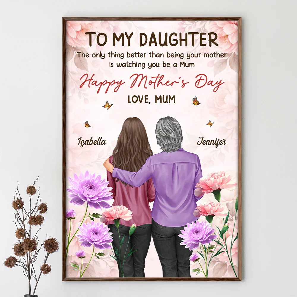 To My Daughter Happy Mother's Day 3D Birth Flower - Personalized Poster - Image 3