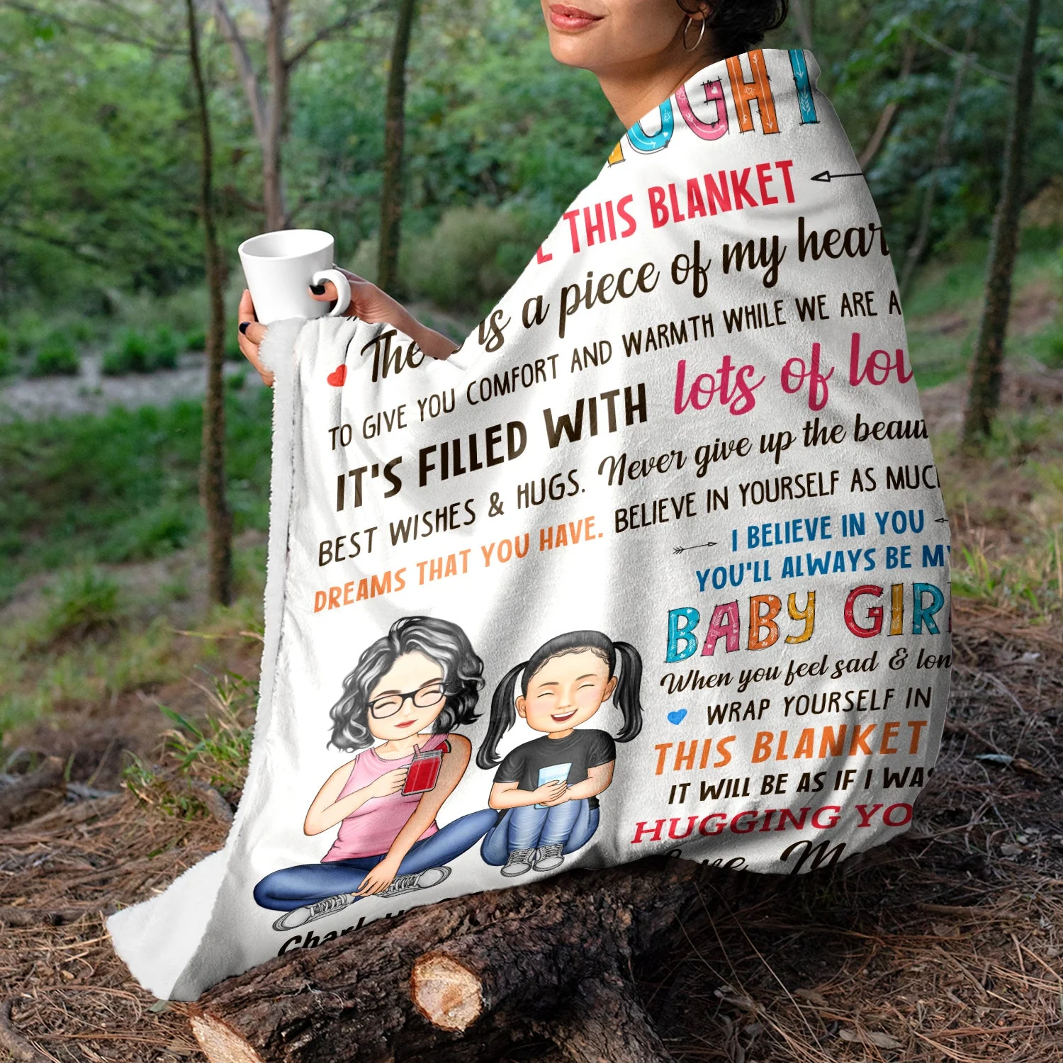 To My Daughter Inside This Blanket - Gift For Daughter - Personalized Fleece Blanket - Image 3