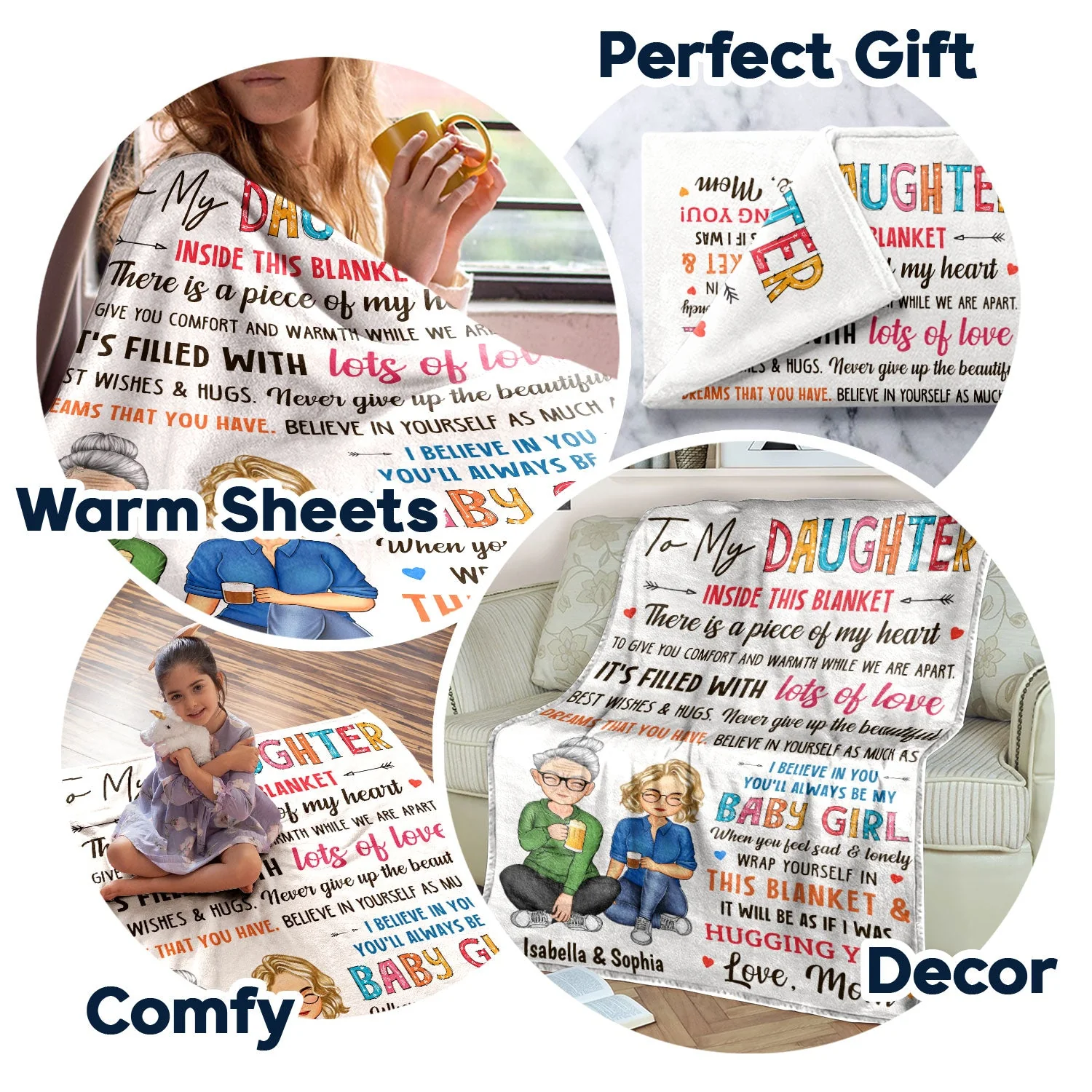 To My Daughter Inside This Blanket - Gift For Daughter - Personalized Fleece Blanket - Image 5