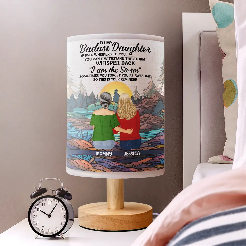 To My Daughter Whisper Back I Am The Storm - Personalized Fabric Lamp - Image 2