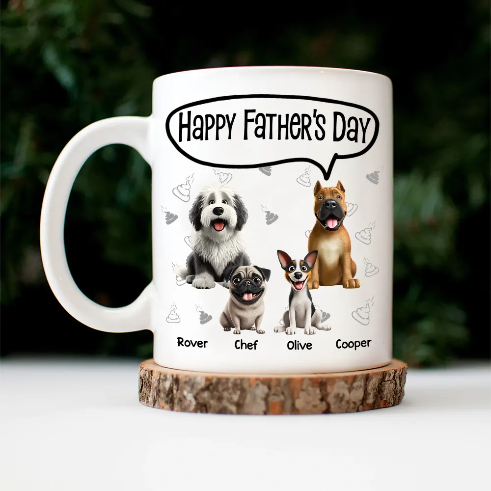To My Favorite Poo Picker Upper Dog Dad Fun 3D Effect Dogs - Personalized Mug - Image 4