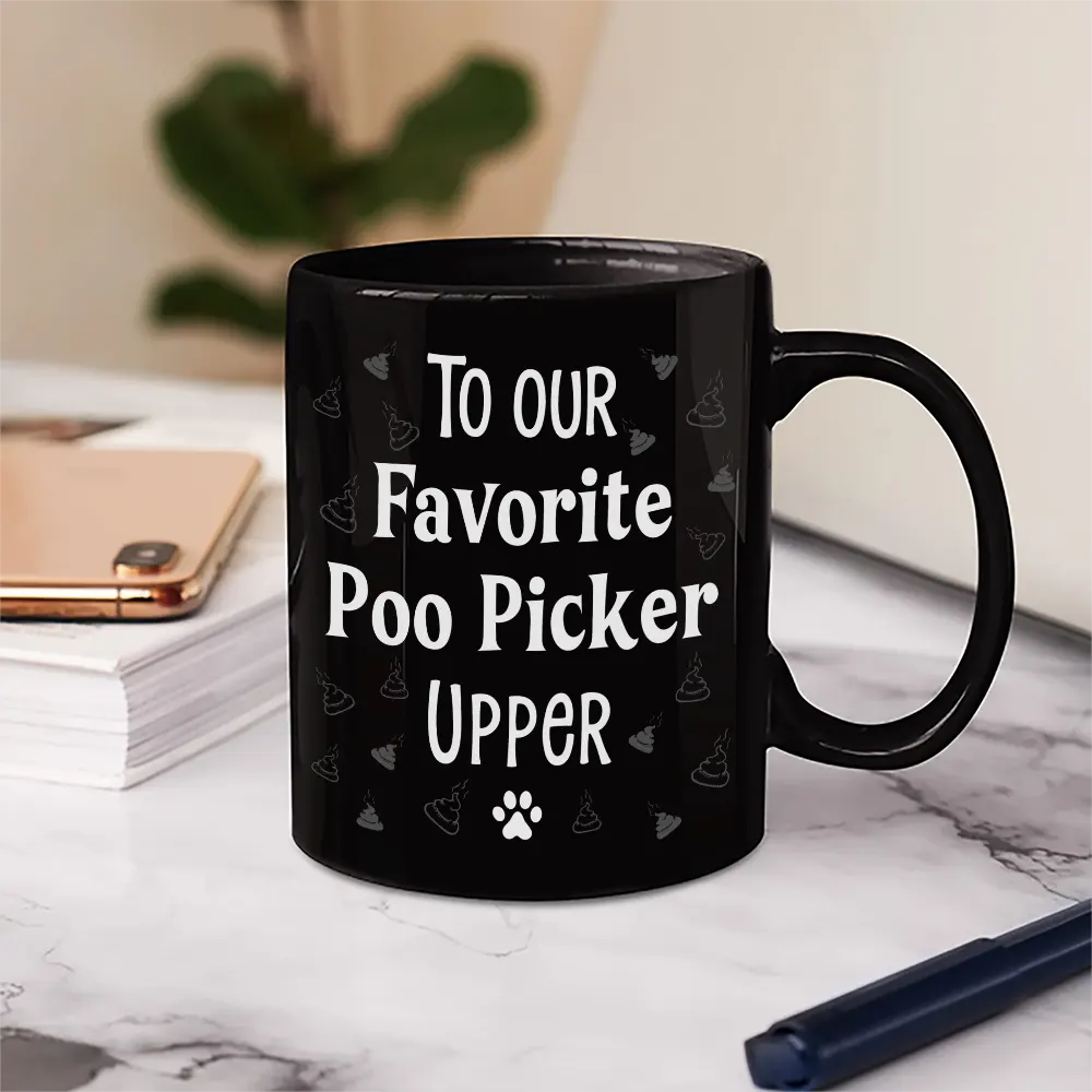 To My Favorite Poo Picker Upper Dog Dad Fun 3D Effect Dogs - Personalized Mug - Image 5