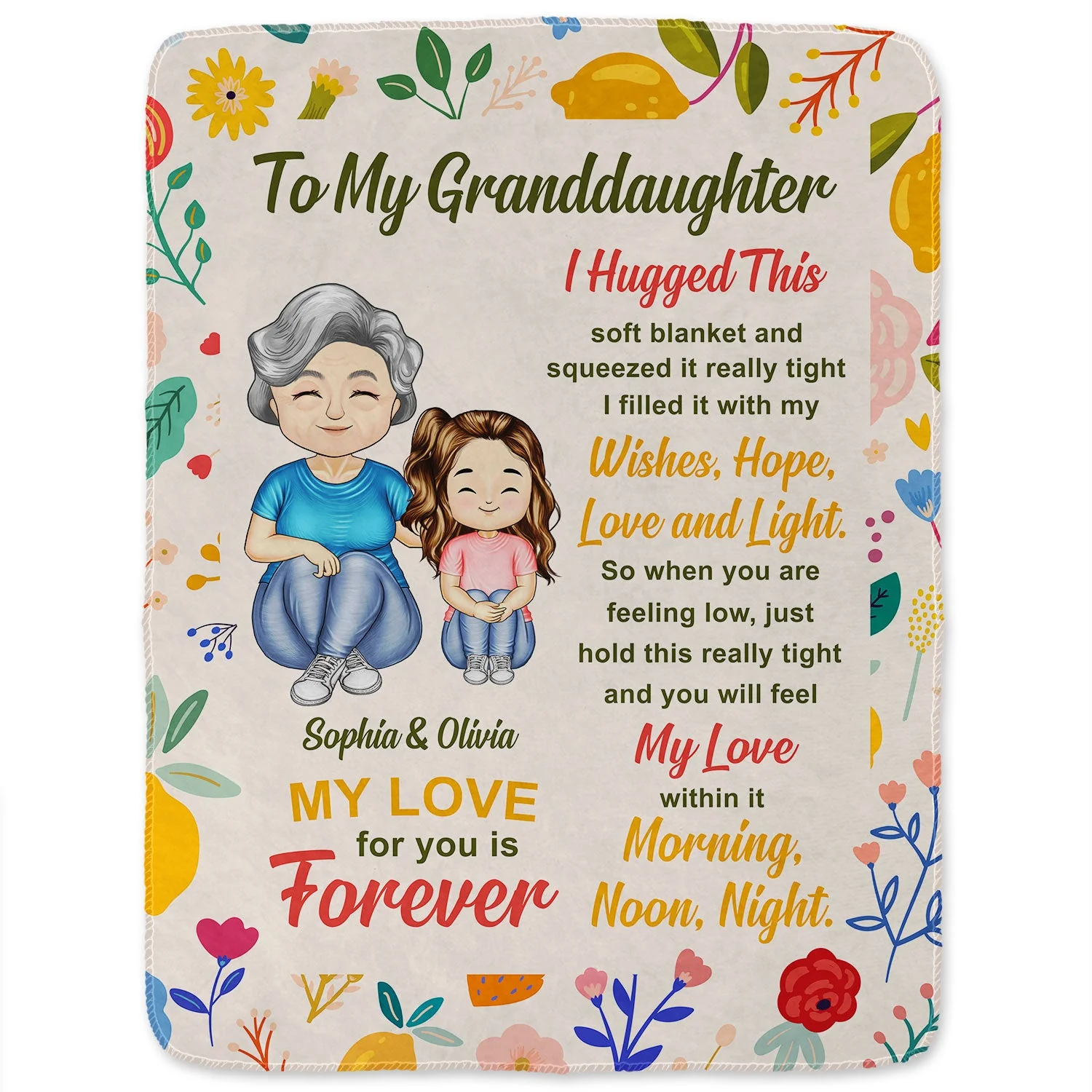 To My Granddaughter - Gift For Granddaughter, Grandparents Gift - Personalized Fleece Blanket - Image 2