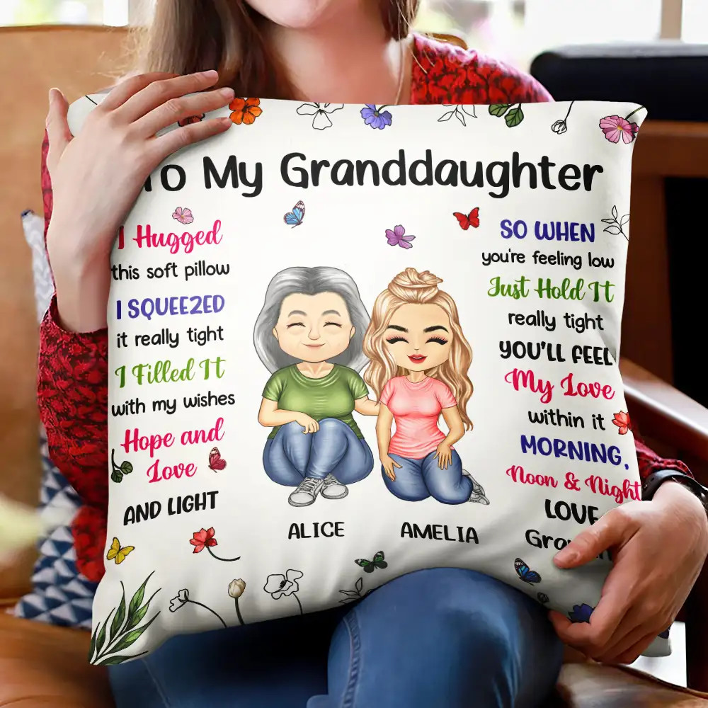 To My Granddaughter Grandma - Personalized Pillow - Image 2
