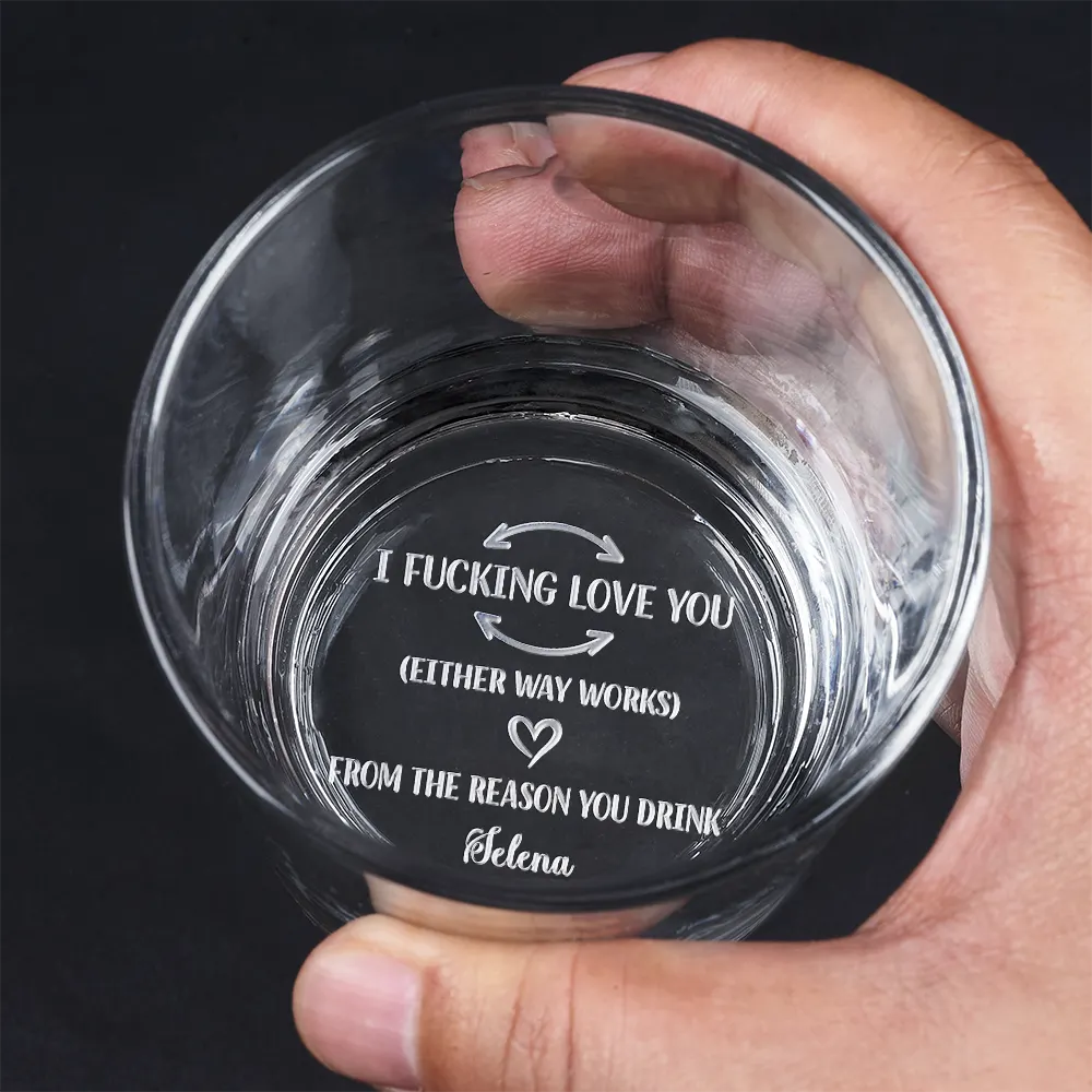 To My Husband I Love You From The Reason You Drink - Personalized Engraved Whiskey Glass - Image 4