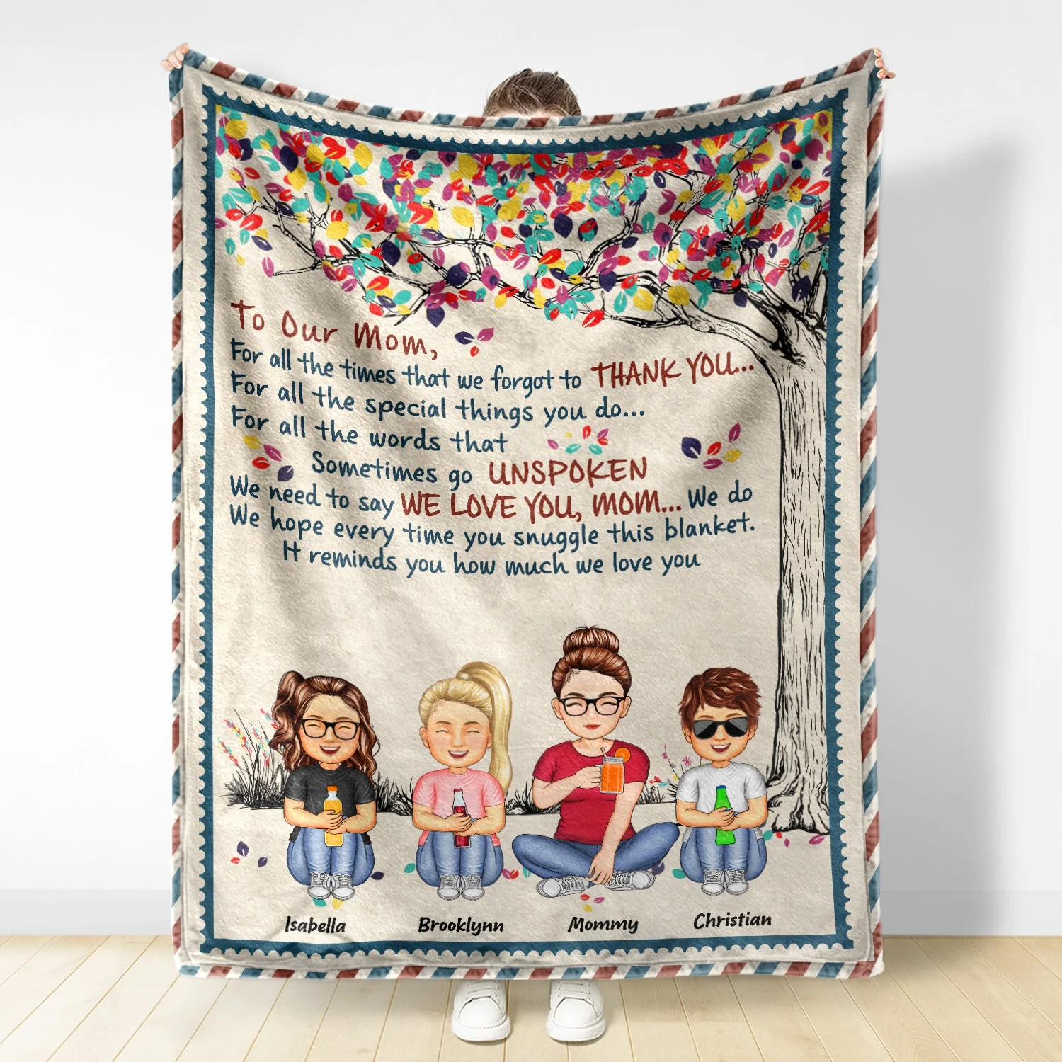 To My Mom For All The Times That I Forget To Thank You - Birthday, Loving Gift For Mommy, Mother, Grandma, Grandmother - Personalized Custom Fleece Blanket - Image 2