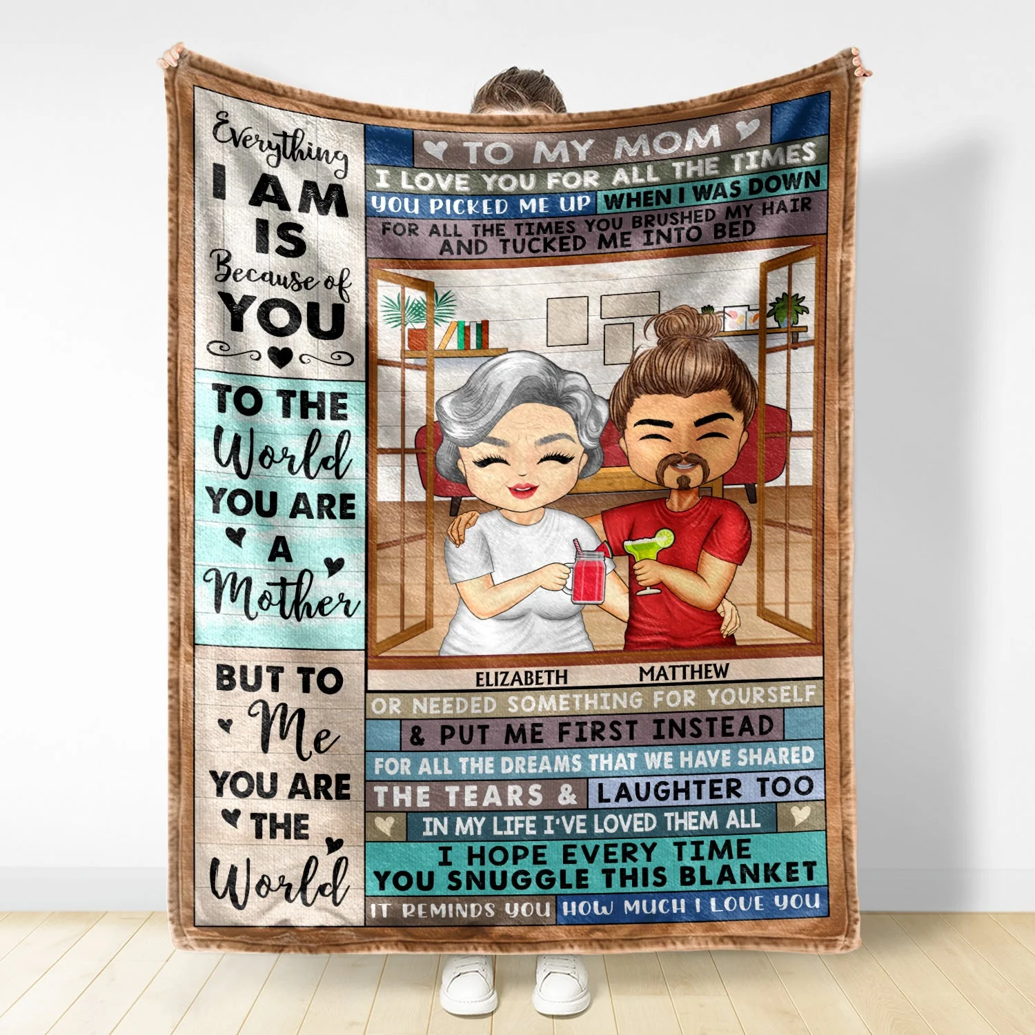 To My Mom I Love You For All The Times - Birthday, Loving Gift For Children, Kids - Personalized Custom Blanket - Birthday, Loving Gift For Mommy, Mother - Personalized Custom Fleece Blanket - Image 2