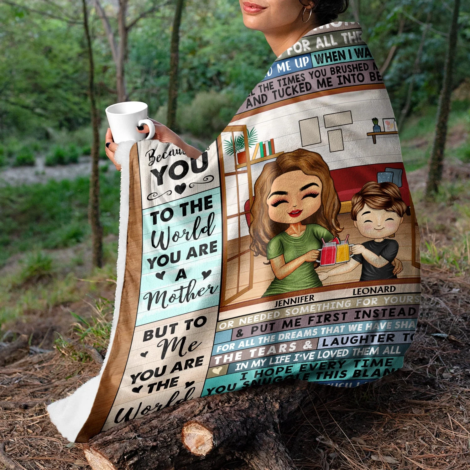 To My Mom I Love You For All The Times - Birthday, Loving Gift For Children, Kids - Personalized Custom Blanket - Birthday, Loving Gift For Mommy, Mother - Personalized Custom Fleece Blanket - Image 3