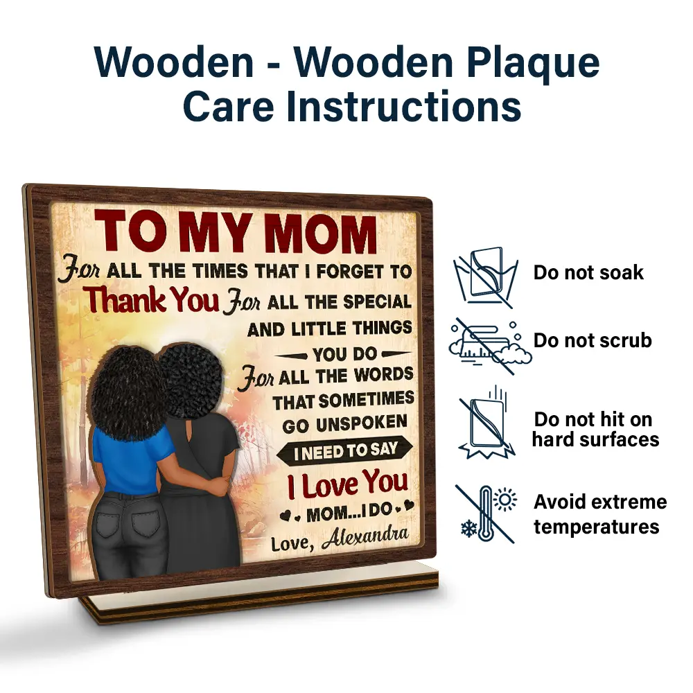 To My Mom I Need To Say I Love You - Personalized Custom Shaped 2-Layered Wooden Plaque - Image 5