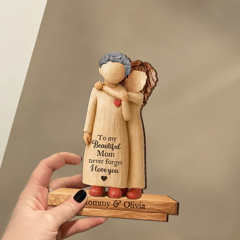 To My Mom Never Forget I Love You - Personalized Custom Shaped Wooden Plaque - Image 3