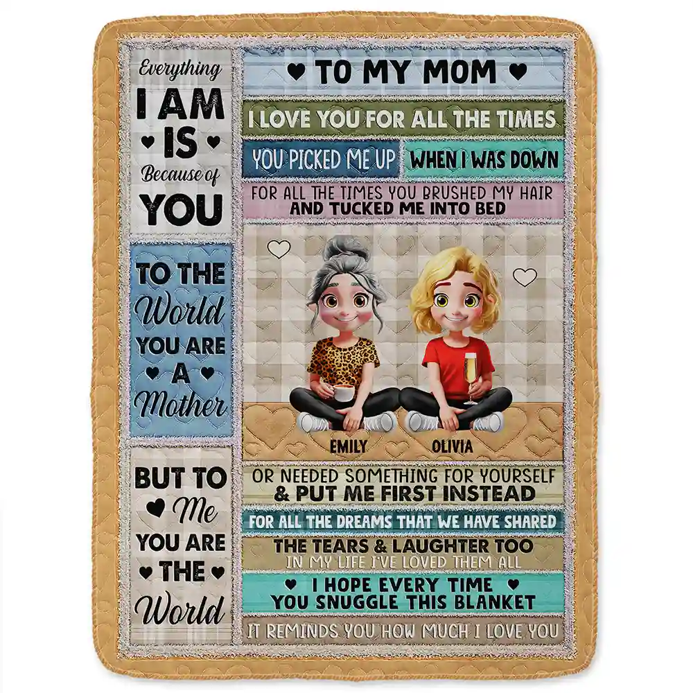 To My Mom To My Daughter 3D Effect - Personalized Fleece Blanket, Sherpa Blanket - Image 2