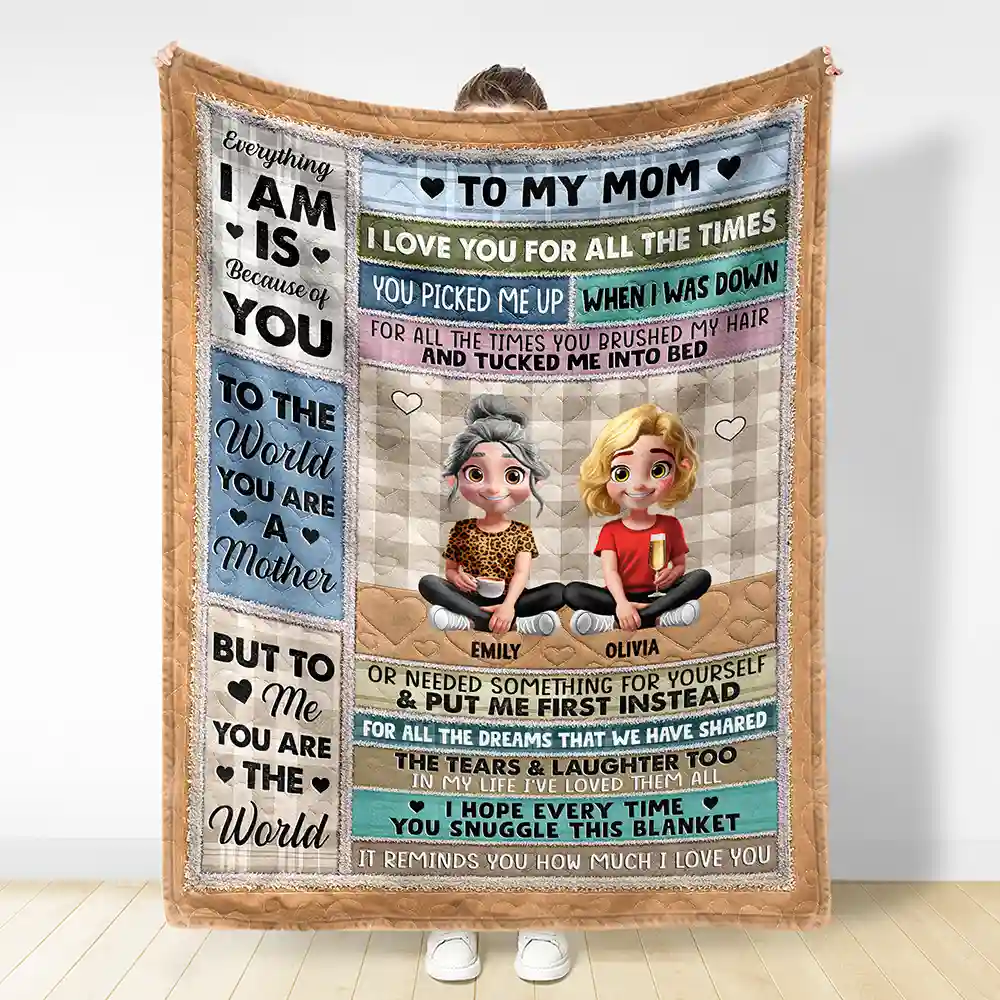 To My Mom To My Daughter 3D Effect - Personalized Fleece Blanket, Sherpa Blanket - Image 3