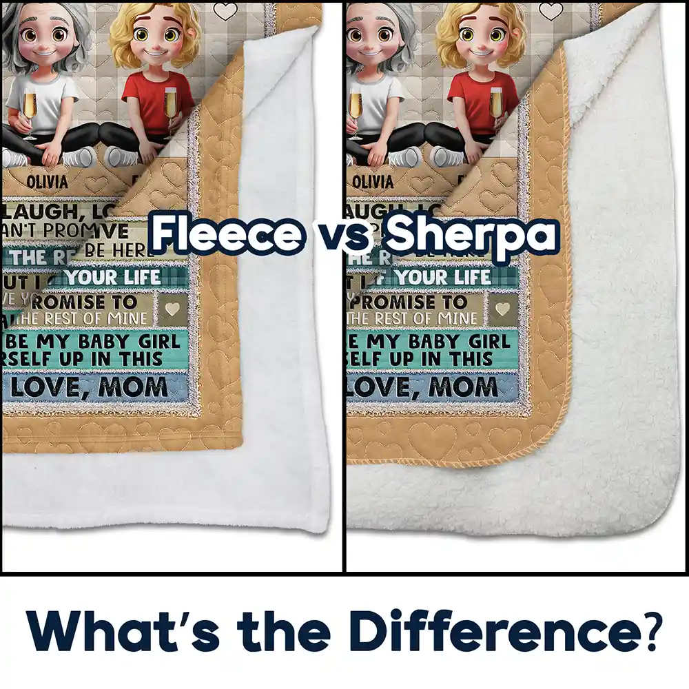 To My Mom To My Daughter 3D Effect - Personalized Fleece Blanket, Sherpa Blanket - Image 4