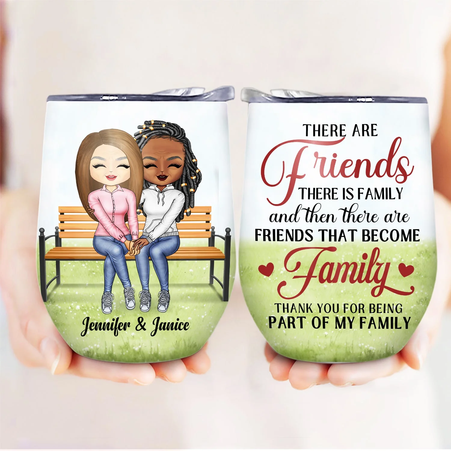 To My Old Friend Because Of You I Laugh A Little Harder - Birthday, Anniversary, Loving Gift For Woman, Bestie, Sister - Personalized Wine Tumbler - Image 3