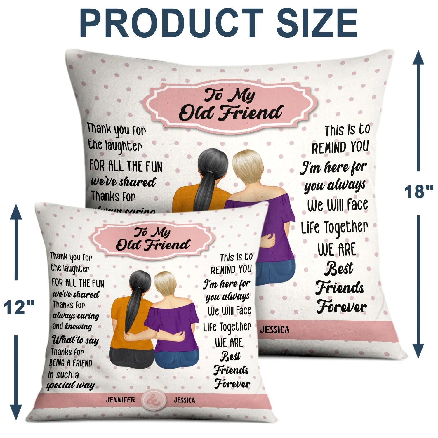 To My Old Friend - Gift For Bestie - Personalized Pillow - Image 4