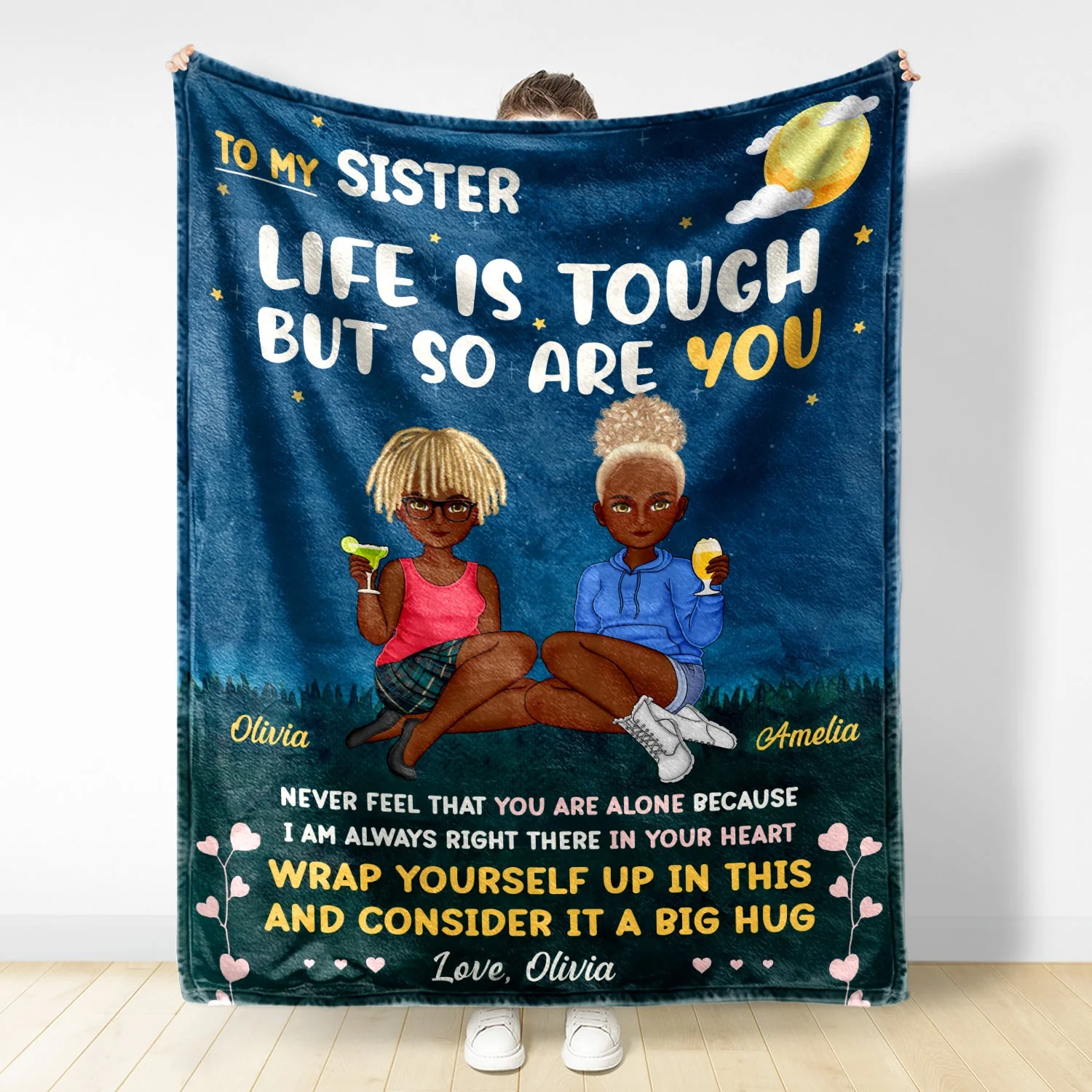 To My Sister Life Is Tough - Gift For Sisters - Personalized Fleece Blanket - Image 2