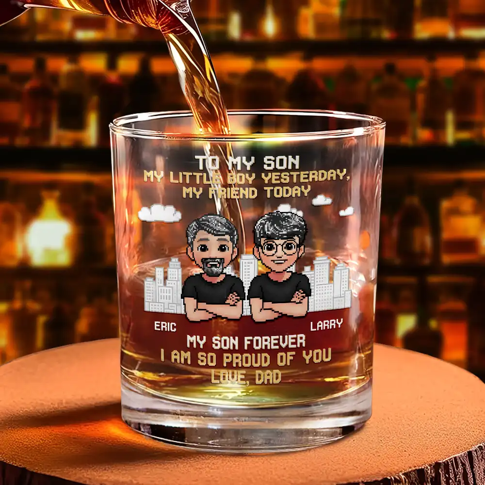 To My Son I Am So Proud Of You - Personalized Whiskey Glass - Image 4