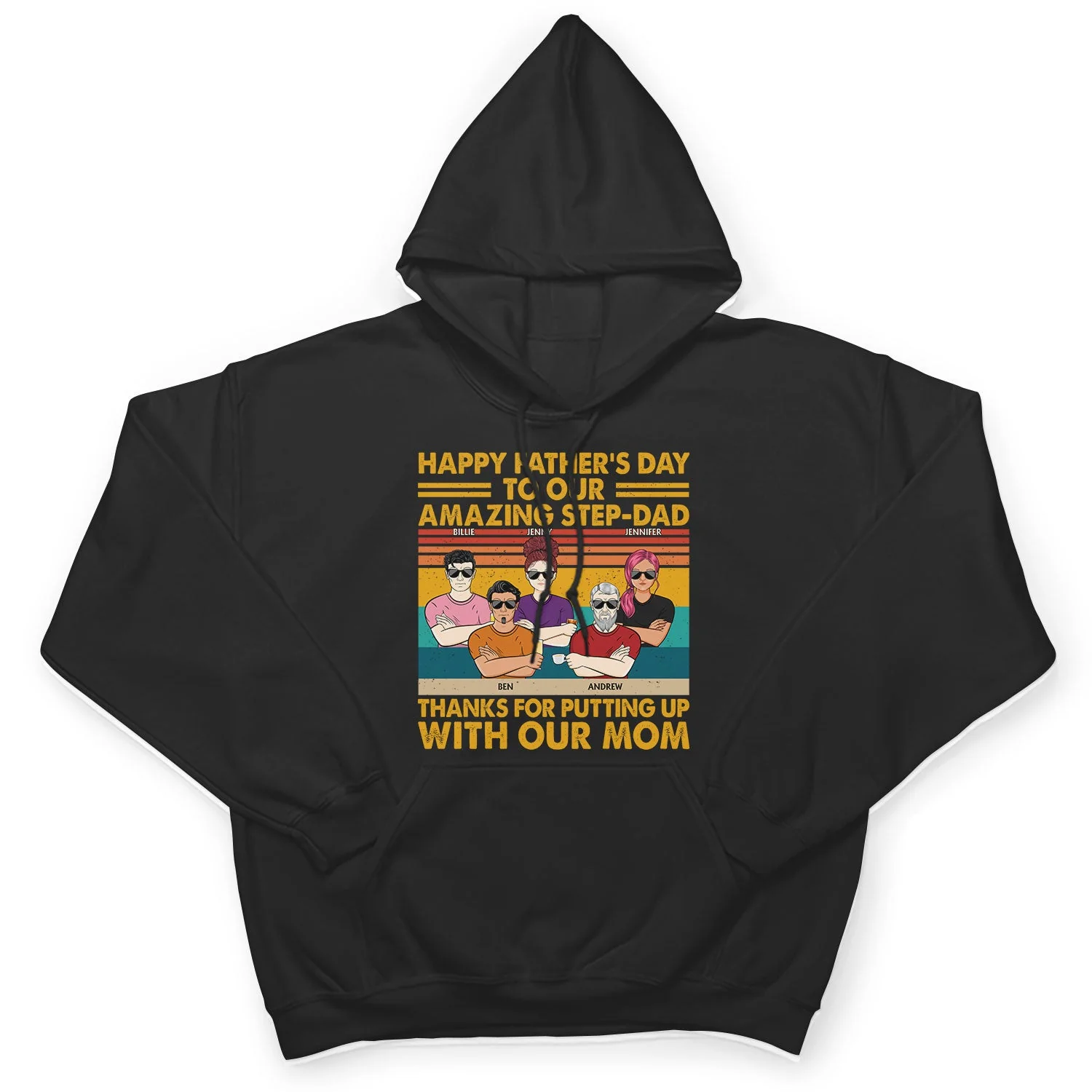 To Our Amazing Step-Dad Thanks For Putting Up With Our Mom Adult Children - Funny, Birthday Gift For Father, Papa, Husband - Personalized Custom T Shirt - Image 4