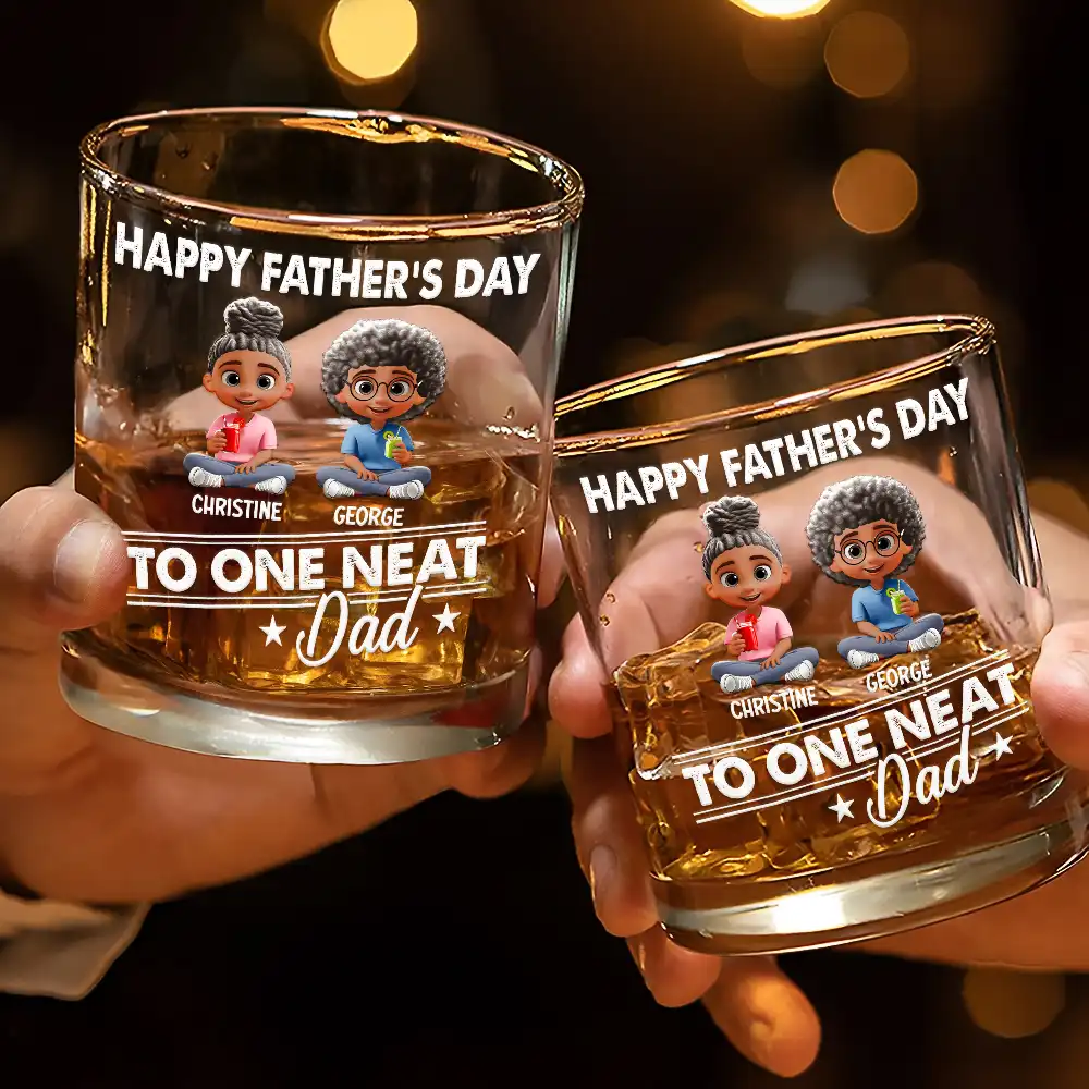 To The Neat Dad - Personalized Whiskey Glass - Image 3