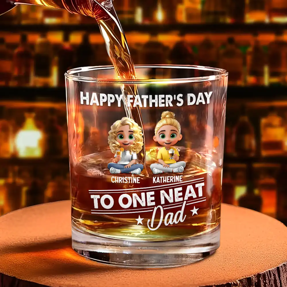 To The Neat Dad - Personalized Whiskey Glass - Image 4