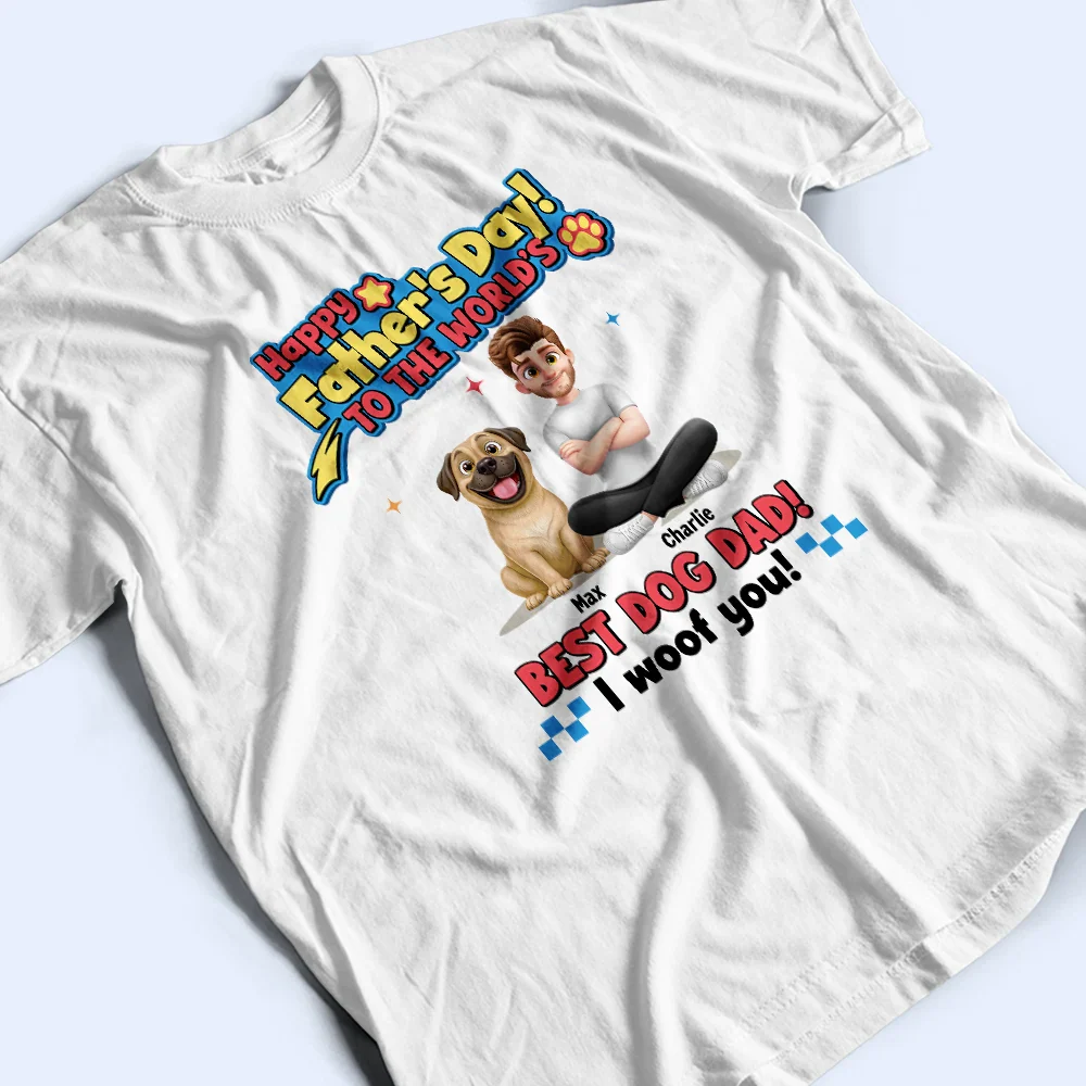 To The World Best Dog Mom I Woof You Pet Lover - Personalized T Shirt - Image 5