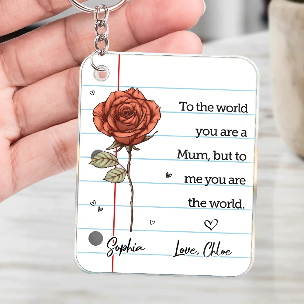 To The World You Are A Mum - Personalized Acrylic Keychain - Image 4