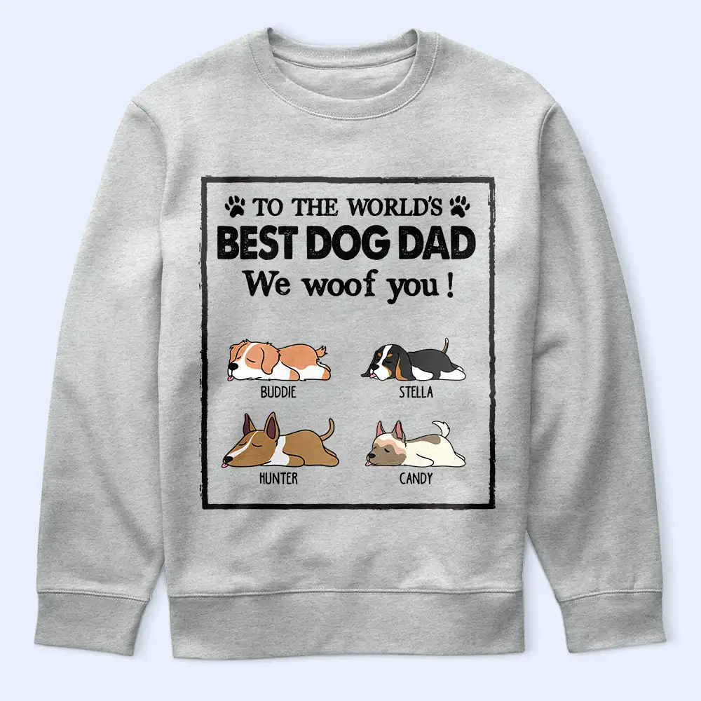 To The World's Best Dog Dad Dog Mom - Personalized T Shirt - Image 5