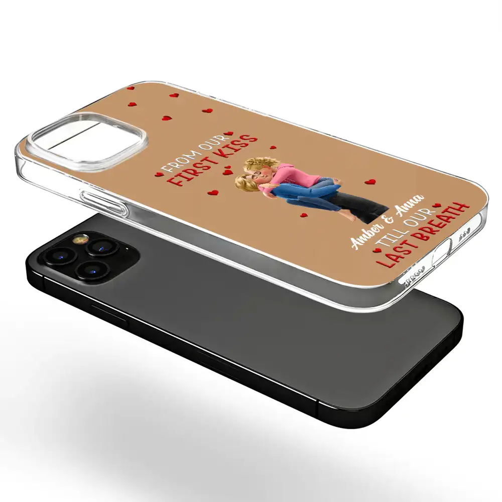 Together And Forever Yours Kissing Couple - Personalized Clear Phone Case - Image 5