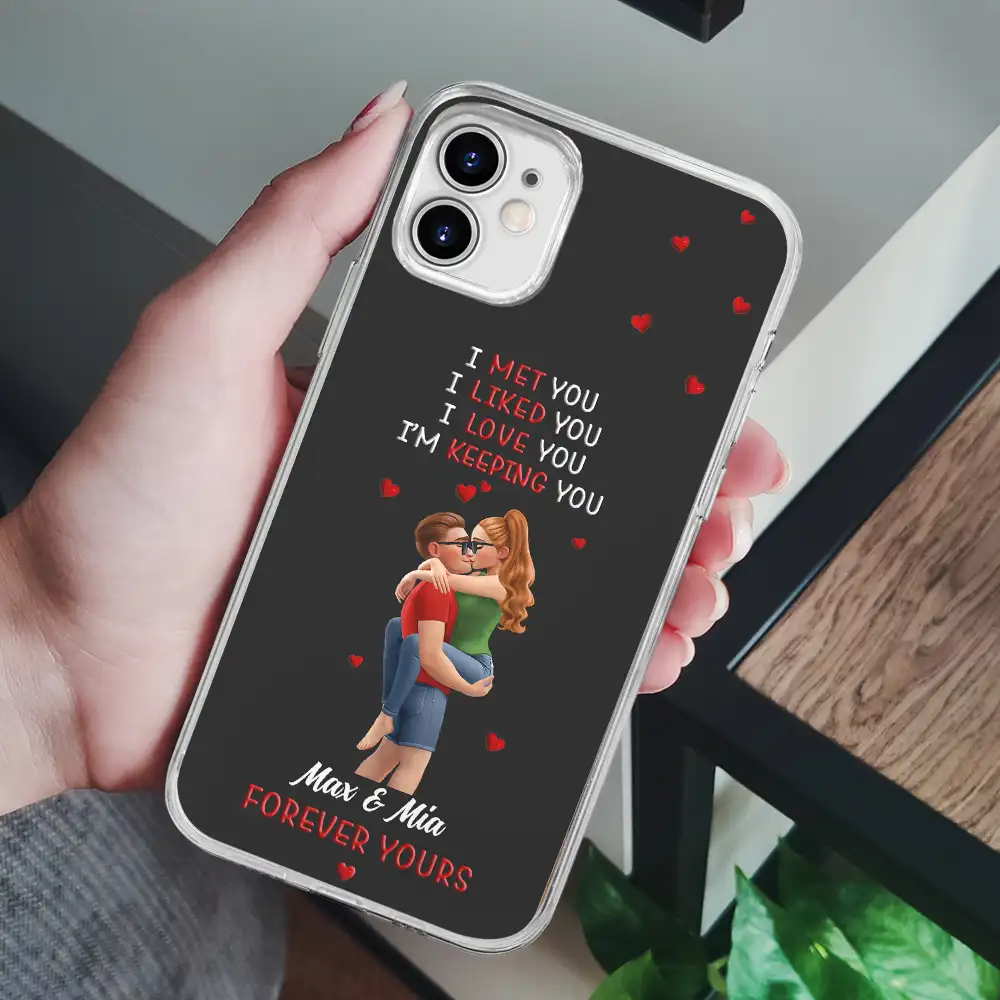 Together And Forever Yours Kissing Couple - Personalized Clear Phone Case - Image 6