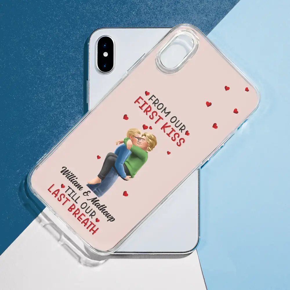 Together And Forever Yours Kissing Couple - Personalized Clear Phone Case - Image 7