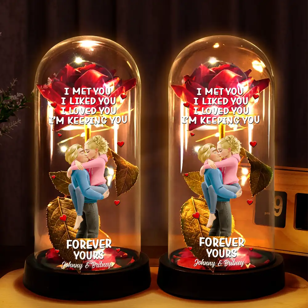 Together And Forever Yours - Personalized Everlasting Rose Dome Lamp - Image 2