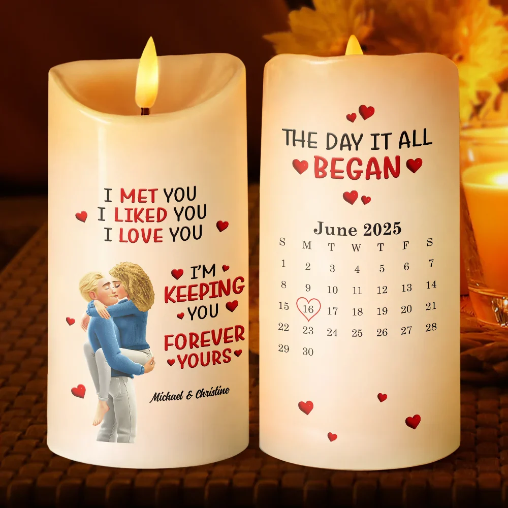 Together And Forever Yours - Personalized Flameless LED Candle - Image 2