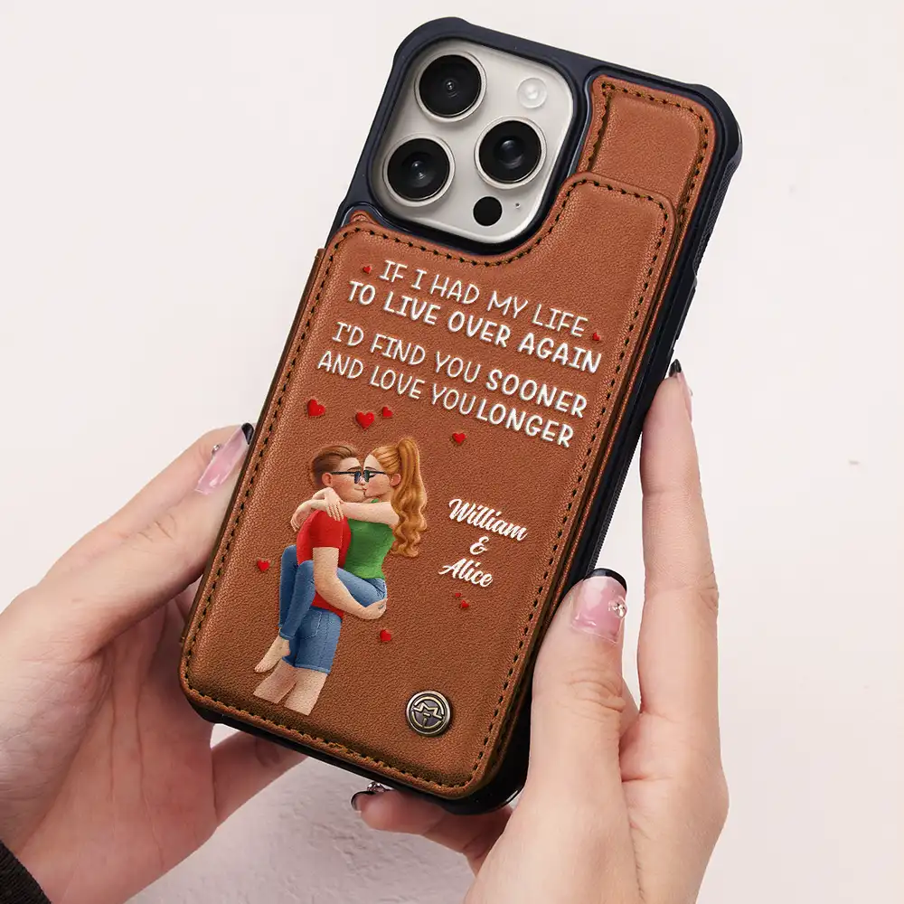 Together And Forever Yours - Personalized Leather Flip Wallet Phone Case - Image 2