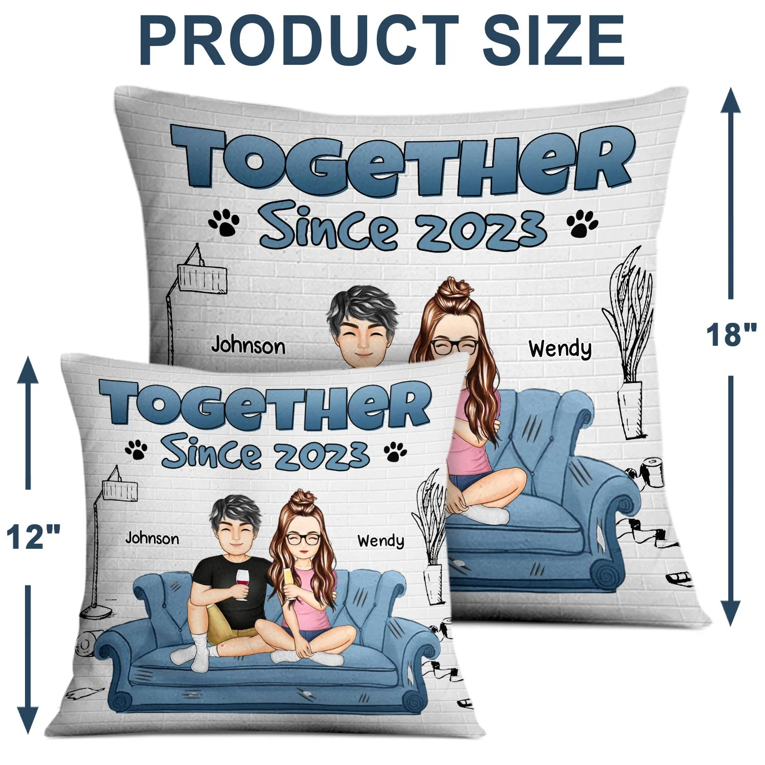 Together Since 2023 - Christmas Gift For Couples - Personalized Pillow - Image 4