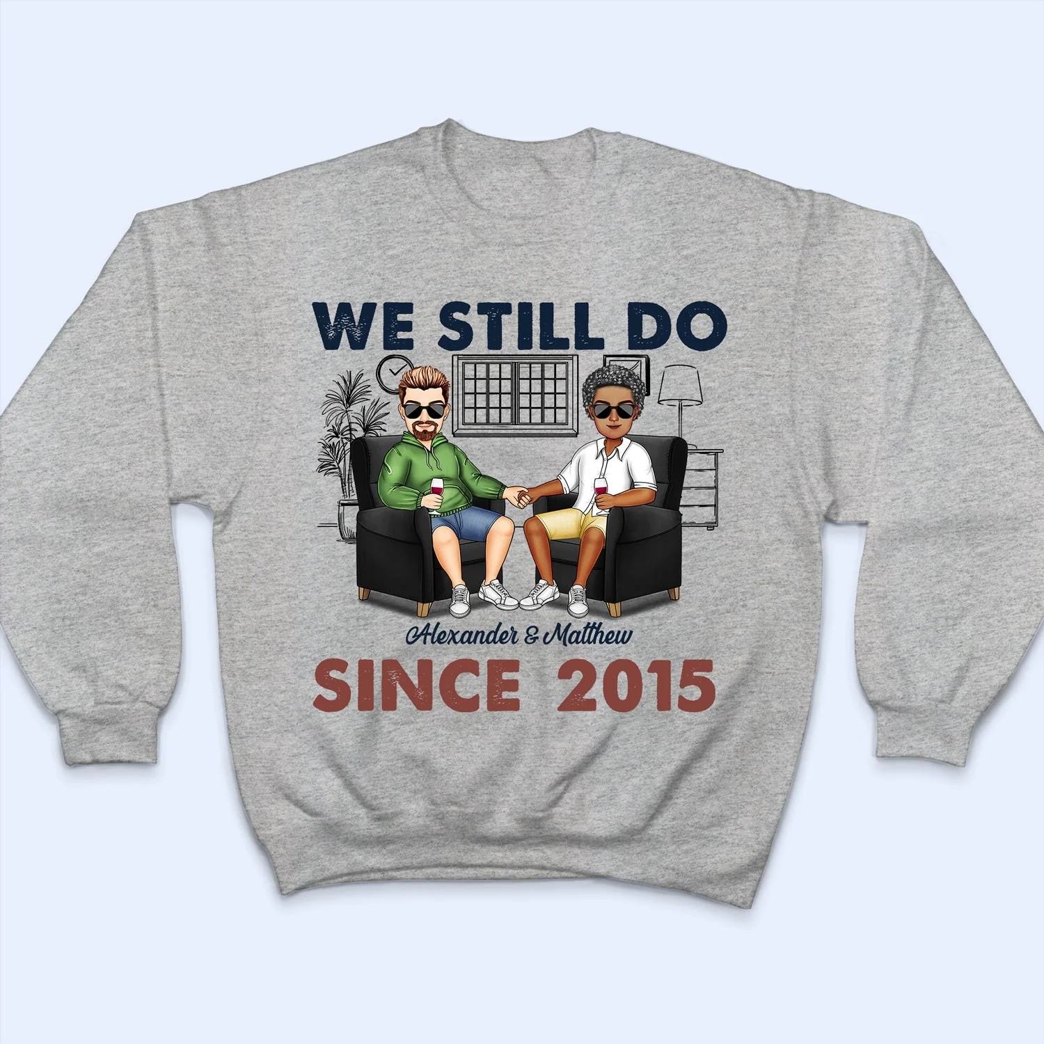 Together Since - Anniversary, Birthday Gift For Spouse, Lover, Husband, Wife, Boyfriend, Girlfriend, Couple - Personalized Custom T Shirt - Image 2