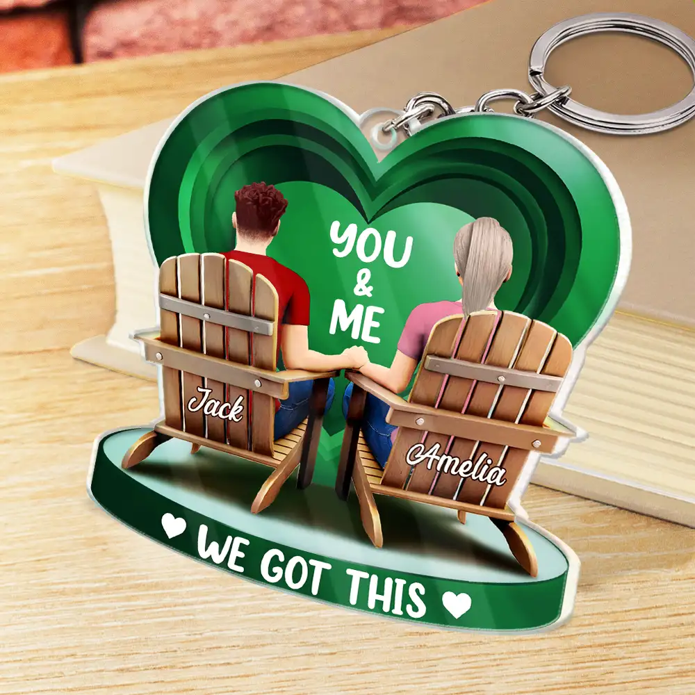 Together Since Couple 3D Effect - Personalized Acrylic Keychain - Image 2