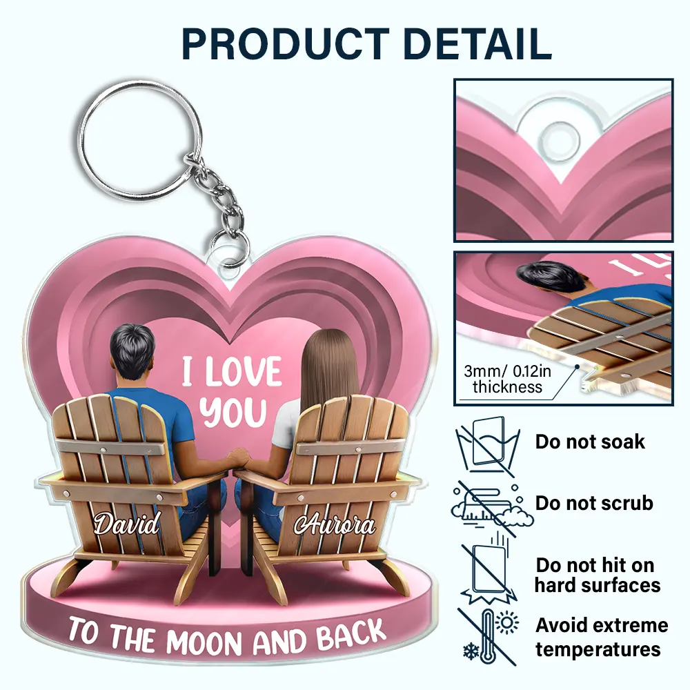 Together Since Couple 3D Effect - Personalized Acrylic Keychain - Image 5