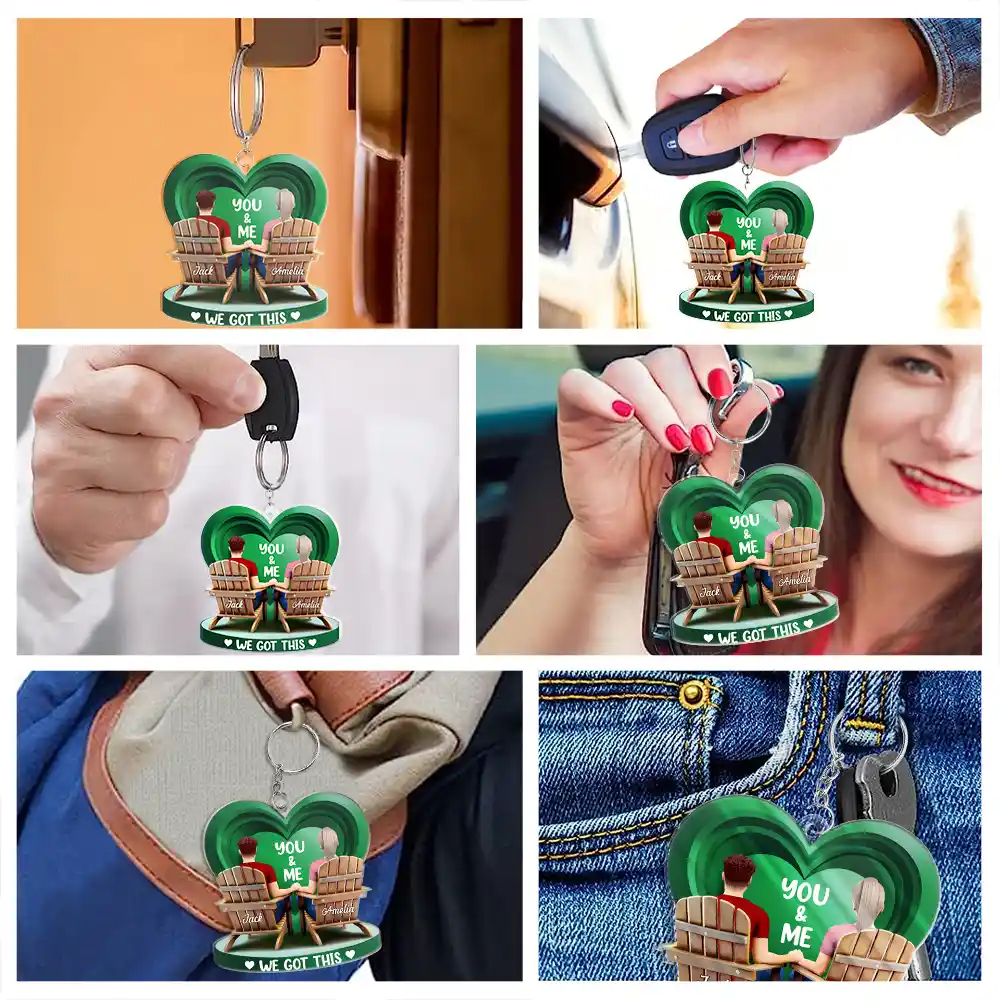 Together Since Couple 3D Effect - Personalized Acrylic Keychain - Image 6
