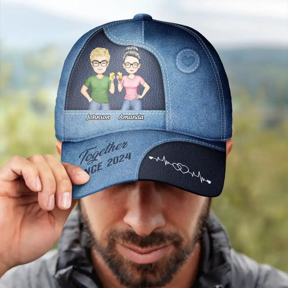 Together Since Couples - Personalized Classic Cap - Image 4