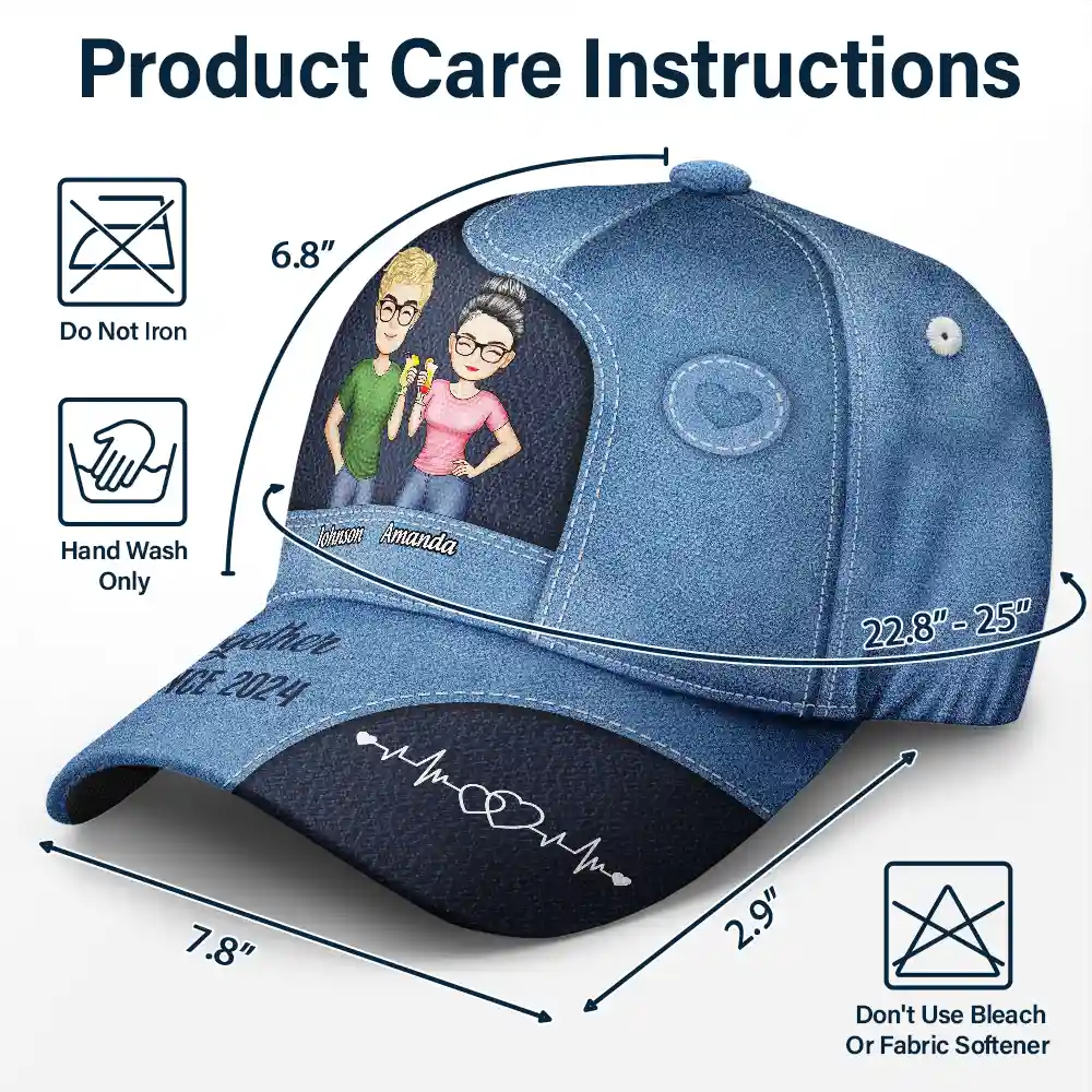 Together Since Couples - Personalized Classic Cap - Image 6