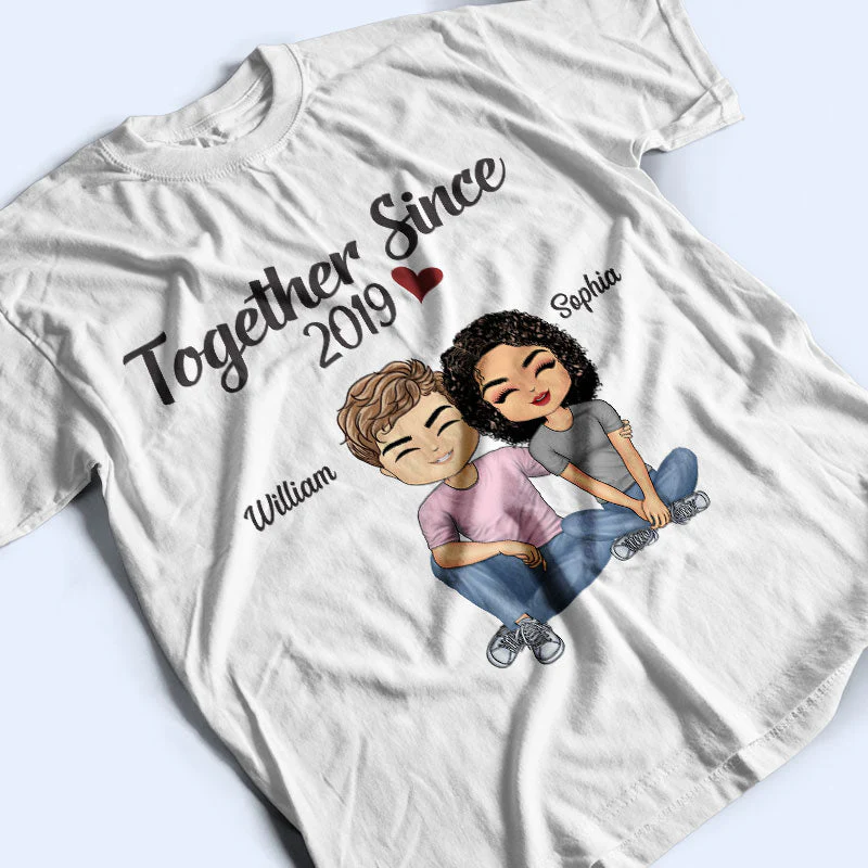 Together Since Husband Wife - Couple Gift - Personalized Custom T Shirt - Image 3