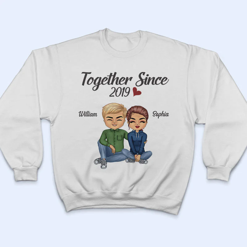 Together Since Husband Wife - Couple Gift - Personalized Custom T Shirt - Image 5