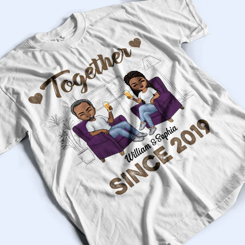 Together Since Husband Wife - Gift For Couples - Personalized Custom T Shirt - Image 3
